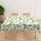 Lofaris Boho Spring Tablecloth with Green and Gold Leaves Elegant Botanical Decor for Wedding or Party